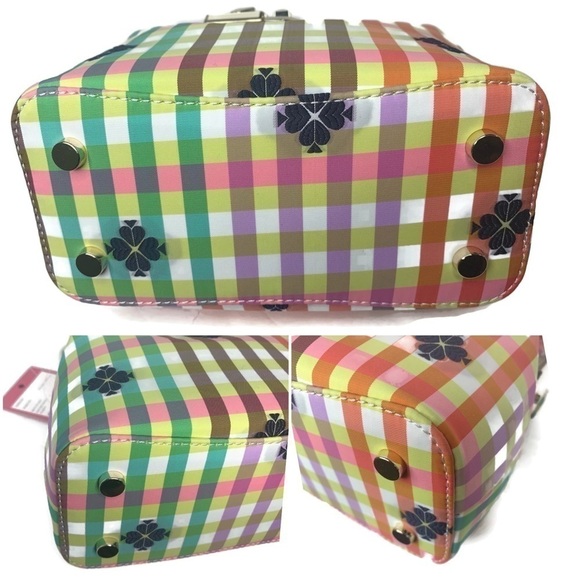 Kate Spade Remedy Doctor Micro Plaid Rainbow Clover Gingham Bag - Picture 5 of 7